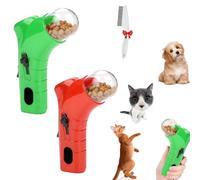 Genérico Cat Treat Shooter, Pet Treat Launcher,Snack Slinger Dog Cat Treat Launchers,Handheld Treat, Handheld Training Toy,for Dogs and Cats for Exercise & Play (Red+Green)