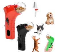 Genérico Cat Treat Shooter, Pet Treat Launcher,Snack Slinger Dog Cat Treat Launchers,Handheld Treat, Handheld Training Toy,for Dogs and Cats for Exercise & Play (Red+Black)
