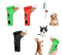 Genérico Cat Treat Shooter, Pet Treat Launcher,Snack Slinger Dog Cat Treat Launchers,Handheld Treat, Handheld Training Toy,for Dogs and Cats for Exercise & Play (Green+Red+Black)