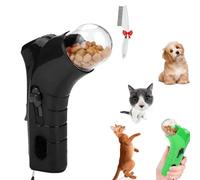 Genérico Cat Treat Shooter, Pet Treat Launcher,Snack Slinger Dog Cat Treat Launchers,Handheld Treat, Handheld Training Toy,for Dogs and Cats for Exercise & Play (Black)
