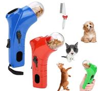 Genérico Cat Treat Shooter, Pet Treat Launcher,Snack Slinger Dog Cat Treat Launchers,Handheld Treat, Handheld Training Toy,for Dogs and Cats for Exercise & Play (Red+Blue)