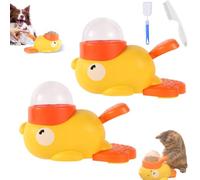 Genérico Cat Treat Slot Machine, Interactive Duck Frenchie Toy, Cat Slot Machine Treat Dispenser, Adjustable Slow Feeder Toy for Mental Stimulation, Duck Shape with 3 Difficulty Levels (2PCS)