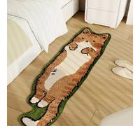 Genérico Cat Tufted Rug,Cat Shaped Rug,Cat Rug for Bedroom,Irregular Shaped Rug,Washable Cute and Funny Pets Rug Modern Printed Entryway Rug (Brown,23.62 * 62.99in)