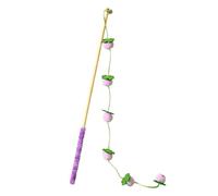 Genérico Cat Wand Toy - 15.75in Caт Pole Toy | Interactive Cat Teaser Wand For Kittens and Indoor Cats, Durable Cotton Rope Stick with Non-Slip Handle, Stimulates Hunting Instincts, 17g Lightweight