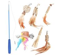 Genérico Cat Wand Toy, Feather Teaser, Interactive Cat Toys, Cat Chewing Toy, Portable Teaser Toys, Cat Exercise Wand, Kitten Play Set, Cat Wand Set, Fun Cat Toys, Durables Cat Toys