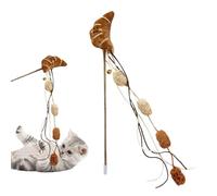 Genérico Cat Wand Toy - Food Shape Interactive Pet Toy, Cat Chasing Tassel Wand with Bell For Indoor, Outdoor, Hunting Simulation, Exercise, Fun Play, Durable Lightweight + Easy-to-Use Pet Accessory