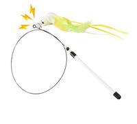 Genérico Cat Wand Toy, Interactive Cat String Feather Stick, 31.5x0.59in Teasing Stick with Bell Sound, Fun Pet Supplies for Indoor Kitten, Engaging Exercise, Play