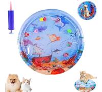 Genérico Cat Water Bed Play Mat, Thickened Anti-Scratch Water Mat for Cat, Cooling Ma with Inflator,Thickened Cooling Ma with Inflator,Indoor & Outdoor Summer Fun (Big-A)
