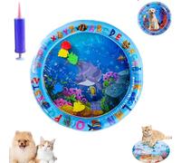 Genérico Cat Water Bed Play Mat, Thickened Anti-Scratch Water Mat for Cat, Cooling Ma with Inflator,Thickened Cooling Ma with Inflator,Indoor & Outdoor Summer Fun (Small-B)