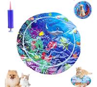 Genérico Cat Water Bed Play Mat, Thickened Anti-Scratch Water Mat for Cat, Cooling Ma with Inflator,Thickened Cooling Ma with Inflator,Indoor & Outdoor Summer Fun (Big-C)