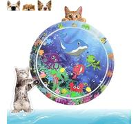 Genérico Cat Water Bed Play Mat, Water Sensory Play Mat for Cats, 25 In/40 in Pet Sleeping Mats for Summer, Cooling Pet Aquatic Sensory Sleeping Bed with Air Pump, Indoor and Outdoor (26in B)