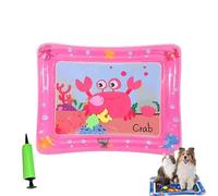 Genérico Cat Water Mat, Glow Pad for Cat Bed Play Cooling Mat with Fish, Ocean Breeze Splashland For Cats .for Indoor & Outdoor Summer Fun. 24in (Square Crab)