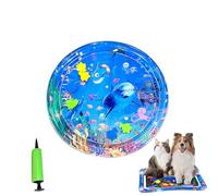 Genérico Cat Water Mat, Glow Pad for Cat Bed Play Cooling Mat with Fish, Ocean Breeze Splashland For Cats .for Indoor & Outdoor Summer Fun. 24in (Round Pirate Ship)