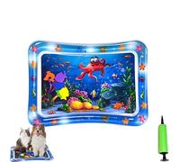 Genérico Cat Water Mat, Glow Pad for Cat Bed Play Cooling Mat with Fish, Ocean Breeze Splashland For Cats .for Indoor & Outdoor Summer Fun. 24in (Square Octopus)