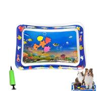 Genérico Cat Water Mat, Glow Pad for Cat Bed Play Cooling Mat with Fish, Ocean Breeze Splashland For Cats .for Indoor & Outdoor Summer Fun. 24in (Square Tropical Fish)