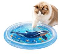 Genérico Cat Water Mat - Leak Proof Cooling Play Mat, 25.5x25.5 Inch Anti Scratch Pet Water Bed Toy for Kittens Puppies Indoor Cooling Exercise Enrichment Fun Activity Summer Use