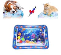 Genérico Cat Water Mat with Fish, 2025 Cat Waterbed Toy with Fish, Cats Water Sensory Play Mat, Anti-Scratch Design, Pet Cooling Waters Bed for Cats, Dogs (Rectangular*C)