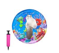 Genérico Cat Water Play Mat, Inflatable Cooling Cushion, 25.59 Inches Thickened 25.59in Pet Boredom with Pump, Water Bed Pad for Hot Weather Travel Home, Pets, Floor Fun and Crawling