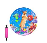 Genérico Cat Water Play Mat, Inflatable Pet Cooling Bed, Thickened Floor Cushion, Anti-Boredom Activity Pad, Portable Travel Friendly Design, Home Outdoor Daily Hot Weather Use, Blue, 65cm