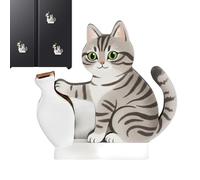 Genérico Cat Whisker Holder - 6x5.7x0.6cm Cute Magnet, White Resin Ornament, Decorative Magnetic Keepsake for Refrigerator Whiteboard Map | Officee Classroom Kitchen Cabinets Cubicle School Home Use