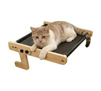Genérico Cat Window Perch - Double Layer 18-Inch Hanging Cat Hammock, Solid Wooden Floating Pet Bed, Four Season Sleeping | Easy Adjustable Mount For Windowsill Bedside Cabinet Drawer Balcony