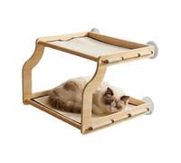 Genérico Cat Window Seat - 18inch Double Cat Window Perch | Breathable Pet Perch For Basking | Supports Up To 15kg Providing A Safe Sunbathing Resting and Climbing Space For Indoor Cats