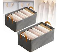 Genérico Cation Multi-Functional Folding Wardrobe, Folding Wardrobe Storage Box, Large Ultra Space Clothes Drawer Organizer, with Handle for Various Bedding (Gray A*2)