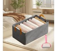 Genérico Cation Multi-Functional Folding Wardrobe, Pickelect Storage Boxes, Large Wardrobe Clothes Storage Organiser, Ultra Space Clothes Drawer Organizer Closet with Handle for Various (Gray,M)