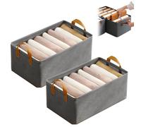 Genérico Cation Multi-Functional Folding Wardrobe, Pickelect Storage Boxes, Stackable Shelf Storage Baskets, Ultra Space Clothes Drawer Organizer Closet with Handle (Gray*2)