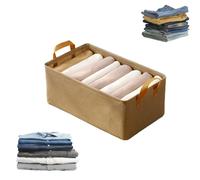 Genérico Cation Multi-Functional Folding Wardrobe, Pickelect Storage Boxes, Wardrobe Pants Storage Container, Ultra Space Clothes Drawer Organizer Closet, Stackable Storages Box for Clothes (Khaki)