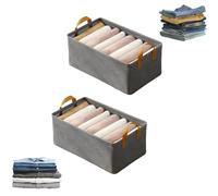 Genérico Cation Multi-Functional Folding Wardrobe, Pickelect Storage Boxes, Wardrobe Pants Storage Container, Ultra Space Clothes Drawer Organizer Closet, Stackable Storages Box for Clothes (2 Grey)