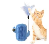 Genérico Catnip Grooming Brush, Teaser Stick Toy, Cat Corner Ball with Playful Design, Wall Groomer Brush for Kitten Pet Care Accessories, for Scratching Training Relaxation Daily Use