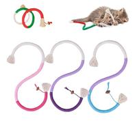 Genérico Catnip-Infused Organic Cotton Chew Rope Toys for Cats, Cat Chew Ropes with Catnip, Cat Toy Self-Entertainment Artifact to Teeth Cleaning for Indoor Kittens (B)