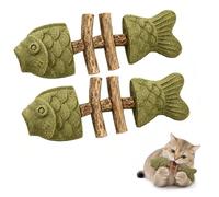 Genérico Catnip & Silvervine Chew,Silvervine Cat Toy,Natural Catnip & Silvervines Teeth Cleaning Stick,Fish Bone Shaped Chewing,Fix Cat Dental Health (Catnip Flavor,2 pc)