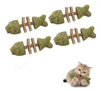 Genérico Catnip & Silvervine Chew,Silvervine Cat Toy,Natural Catnip & Silvervines Teeth Cleaning Stick,Fish Bone Shaped Chewing,Fix Cat Dental Health (Catnip Flavor,4 pc)