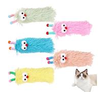 Genérico Catnip Toys for Indoor Cats, Plush Doll Interactive Cat Toys, 5X Teething Dolls Soft Caterpillar Enrichment Pillow with Catnip Inside, Pet Supplies for Kitten Exercise