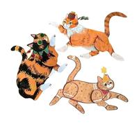 Genérico Cats - Dog and Cat Figurines | Posable Cat Doll Craft - Fun Flexible Posable Jointed Bulldog Decor - Animal Figure Craft - For Halloween Night Thanksgiving