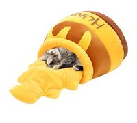 Genérico Cats House - Cama de Gato de Invierno cálida con Interior Suave y Esponjoso | Lindo de macetas de Miel de Dibujos Animados para Interiores, de Gato acogedora confiable, de Mascot