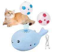 Genérico Cats Whale Floating Toy, Blowing Ball Teaser, Interactive Enrichment Toy with Built-in Fan, USB Rechargeable Boredom Buster for All Breeds, 4.33x2.76x1.97 Inches
