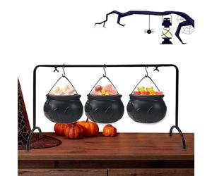 Generico Cauldron Bowl, Candy Bowl, Iron Pot Treat Server, Decorative Snack Bucket, Halloween-Themed Container for Kitchen Dining Table Porch Outdoor Party or Home Decoration Setup, 700g