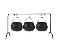 Genérico Cauldron Candy Bowl, Halloween Iron Pot Bucket Server for Treats and Snacks, Decorative Kitchen Dining Accessory for Home Porch Outdoor Events Party Table Display Storage 700g