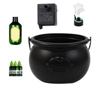Genérico Cauldron Diffuser, Witch Jar Black Pot with Bubbling Potion Bottles, Heavy Duty Decorative Floating Steam Effect for Outdoor, Yard, Backyard Holiday Decor, Spooky Ambiance Accent