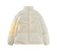 Genérico Cazadora Aviador Hombre Chaqueta Trekking El Frio Trekking Plumas Ligero Frio Extremo Abrigo Elegante Acolchada Elegante de Invierno Plumifero Chaquetas de Hombre Blanco 3XL