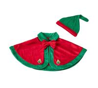 Genérico Cazadora Cuero Niña - Elegante Conjunto De Terciopelo con Capa Y Gorro para Niñas Vestido De Invierno Abrigado Atuendo Festivo Bebé (12-24 Months)