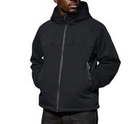 Genérico Cazadora Hombre Invierno Chaqueta Abrigos Chaquetas Cremallera Corta Encerada Impermeable Trabajo Talla Grande Moto Abrigo de Montaña Chaquetones Homem Para Parka Chubasquero Negro XXL