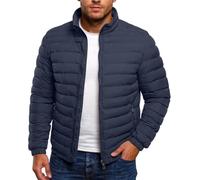 Genérico Cazadora Hombre Invierno Color Liso, Chaqueta Plumas Hombre Sin Capucha De Cremallera Cuello Mao, Plumíferos Senderismo - Chaquetas Casual Suave - Marina de Guerra M