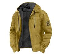 Genérico Cazadora Invierno Hombre Forro Polar Oversize Parka Sherpa Termica Abrigo Con Capucha Y Cremallera Ligera Chaqueta Frio Extremo Moto Senderismo Chamarras Amarillo 8XL
