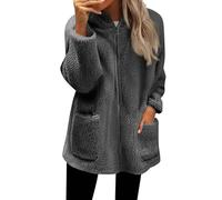 Genérico Cazadora Piel Mujer, Metalizada Casaca Chaqueta Pelo, Piel Parkas Abrigo Negro, Cazadoras Tallas Cremallera Trenca Ropa Calefactables Parka Impermeable Mujer, XXL