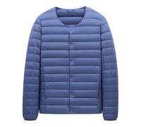 Genérico Cazadoras Hombre Invierno Plumas, Abrigo Largo Hombre Invierno Sin Capucha con Cremallera Abrigo De Plumas Ultralight Color Sólido Cálido Chaqueta Plumifero Acolchada para Uso Diario