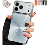 Genérico CD-Texture Case Cover for iPhone 17/16/15/14/13 Series, 4-Corners Stylish Shockproof Electroplated Camera Lens Protection Phone Case Shell (For 16 Pro MAX,Blue)